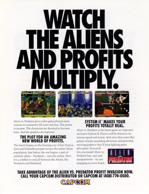 Alien vs Predator (940520 USA) Arcade Game Cover
